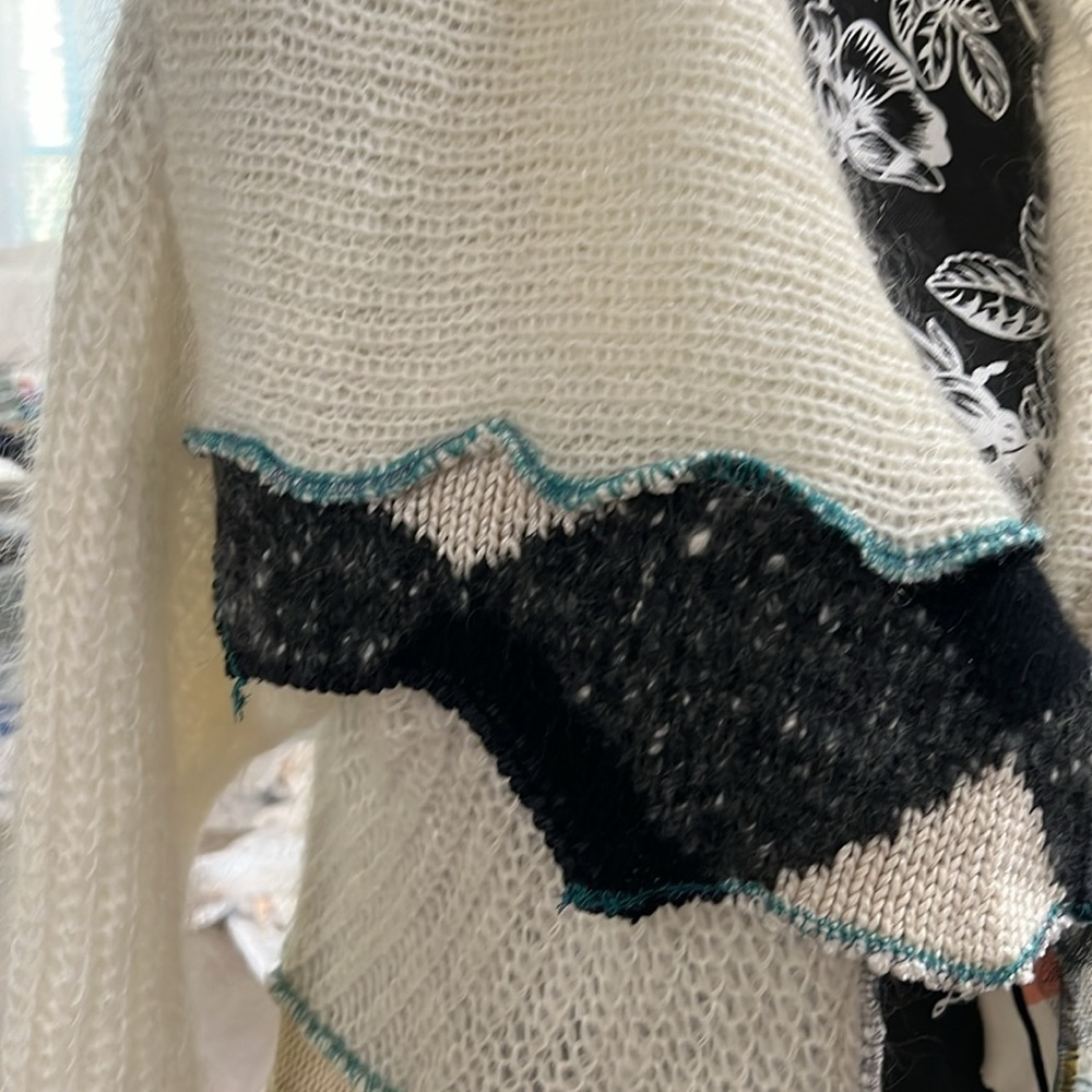 Brooklyn Cloth Patchwork Boho Cardigan Sweater Whimsigoth M/L - Picture 8 of 11